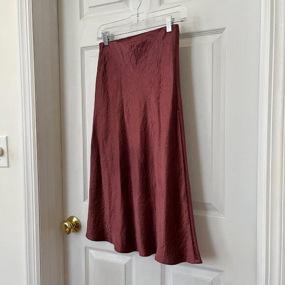 Aritzia Babaton Midi Slip Skirt in Rust / Caramel | Size XS US 2 - Picture 2 of 9